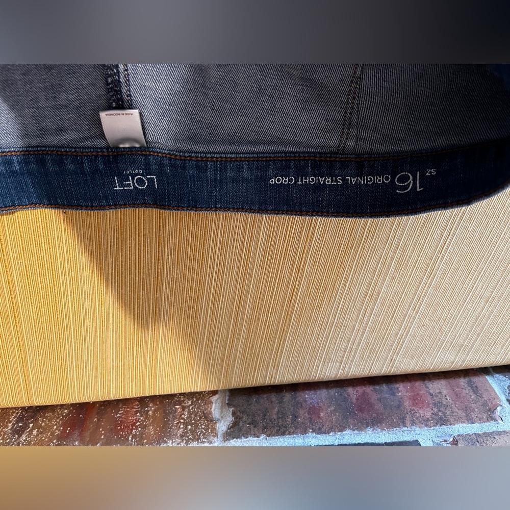 Loft Outlet Light Wash Denim Jeans Original Straight Crop Women’s Size:16 - Picture 5 of 8